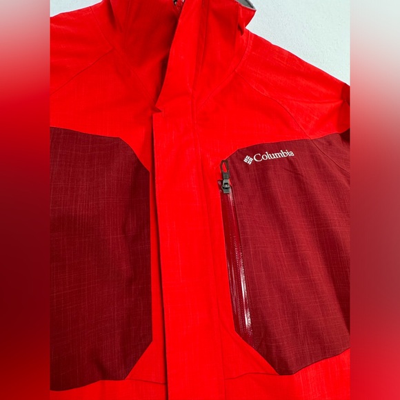 Men’s Columbia Red Burgundy Winter Jacket Omni-Heat Sz L No Hood Tons of Pockets - Picture 4 of 15